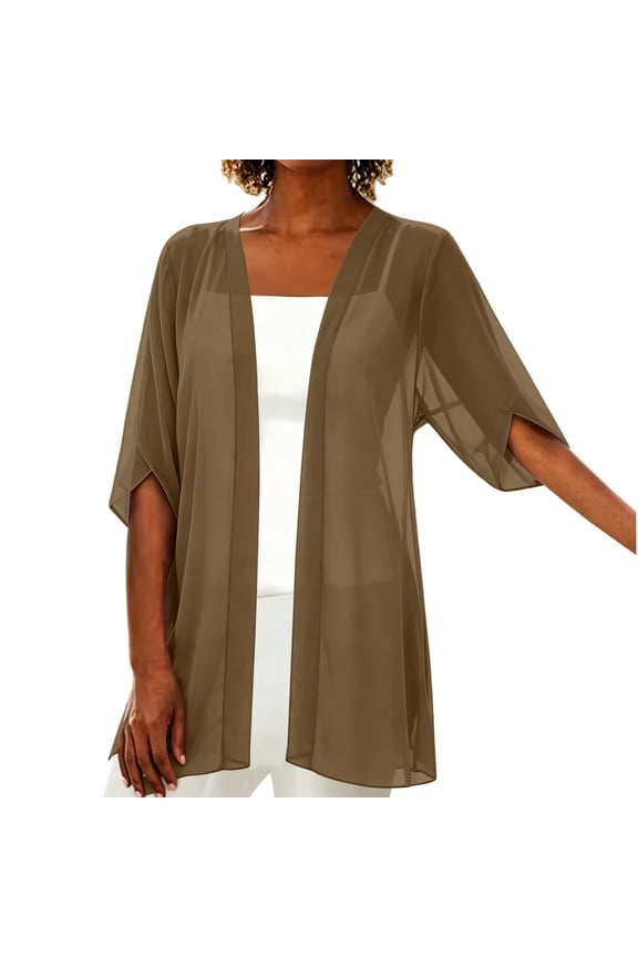Womens Summer Cardigans Open Front Thin Casual Chiffon Cardigan Tops for Women