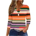 thumbnail image 1 of Iyufng Womens Tops 3/4 Sleeve,Shirts for Women Plus Size,Women's Fashion Casual Printed T-shirt Buttons Blouse V-Neck Casual Tops, 1 of 5