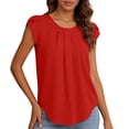 thumbnail image 1 of Iyufng Womens Tops Summer Chiffon Blouses Round Neck Short Sleeve Tops Casual Work Shirts, 1 of 8