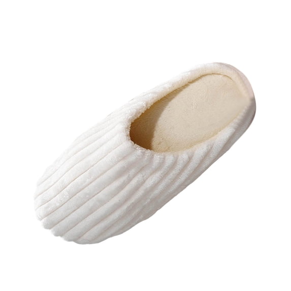 Iyufng Womens Winter Ribbed Closed Toe Slippers Soft Fleece Lined Warm Slip on Indoor House Shoes