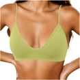 thumbnail image 1 of Iyufng Womens Wireless Triangle Bras Thin Spaghetti Strap V Neck Seamless Daily Bra, 1 of 5
