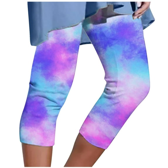 Iyufng Yoga Leggings for Women,Yoga Pants Plus Size Clearance,Womens Athletic Cropped Pants Floral Printing Casual Elastic Waist Beach Pants,Womens $15 & under