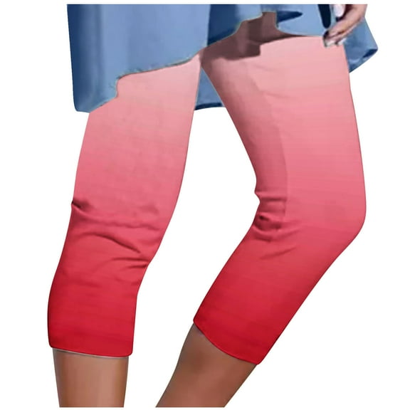 Iyufng Yoga Leggings for Women,Yoga Pants Plus Size Womens Athletic Cropped Pants Floral Printing Casual Elastic Waist Beach Pants