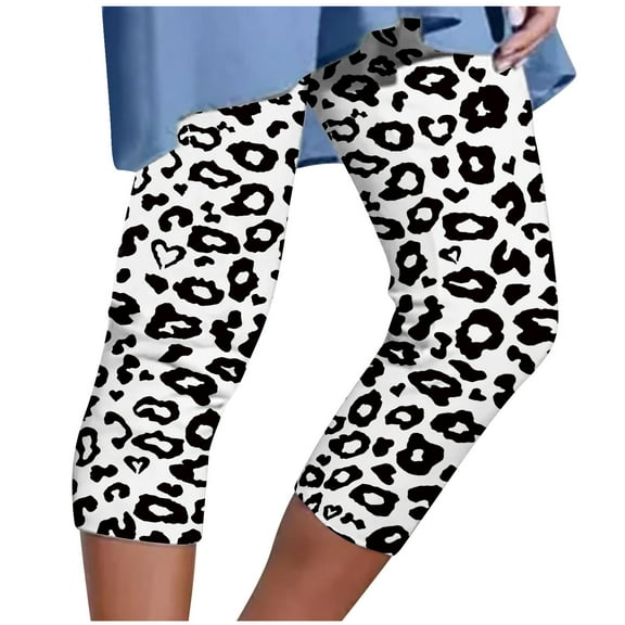 Iyufng Yoga Leggings for Women,Yoga Pants Plus Size Clearance,Womens Athletic Cropped Pants Floral Printing Casual Elastic Waist Beach Pants,Womens $15 & under