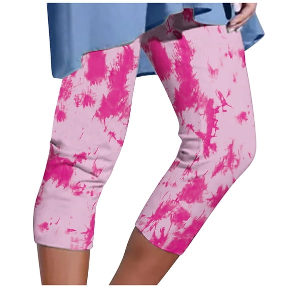 Iyufng Yoga Leggings for Women,Yoga Pants Plus Size Clearance,Womens Athletic Cropped Pants Floral Printing Casual Elastic Waist Beach Pants,Womens $15 & under