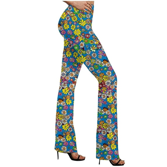 Iyufng Yoga Pants for Women,Yoga Leggings Plus Size,Women's Boho Hippie High Waist Wide Leg Long Flared Bell Bottom Pants,Leggings for Women