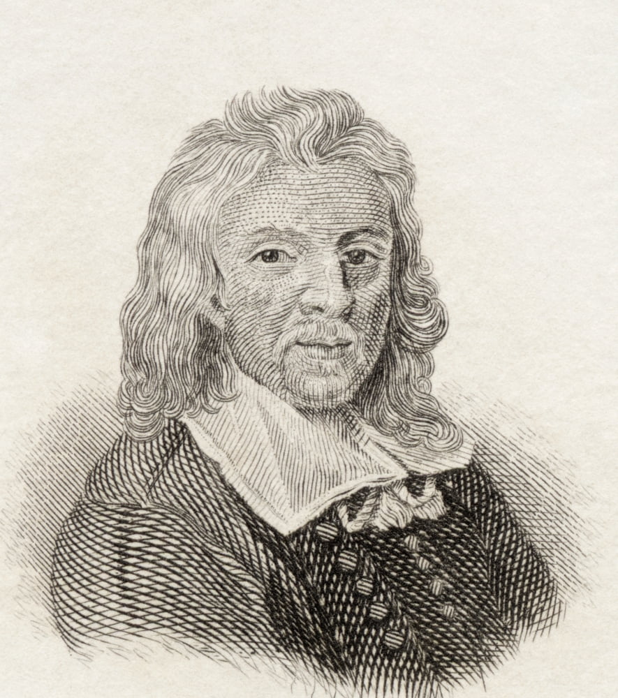 Izaak Walton 1593 To 1683 English Writer From Crabbs Historical Dictionary Published 1825 Canvas Art - Ken Welsh Design Pics (26 x 30)