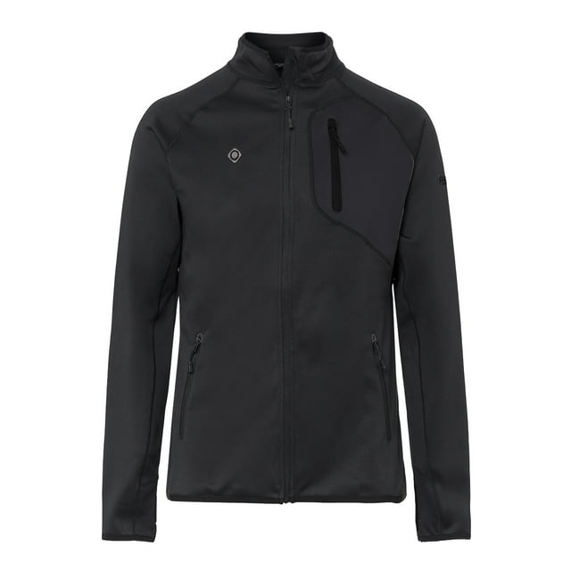 Izas Kanjut Men's Full Zip Polar Stretch Jacket (Large, Black/Black)