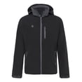 thumbnail image 1 of Izas Minto Men's Hooded Softshell Jacket (Small, Black/Dark Grey), 1 of 5