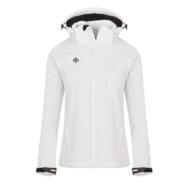 Izas Oshawa Women's Hooded Softshell Jacket (X-Small, White/White)