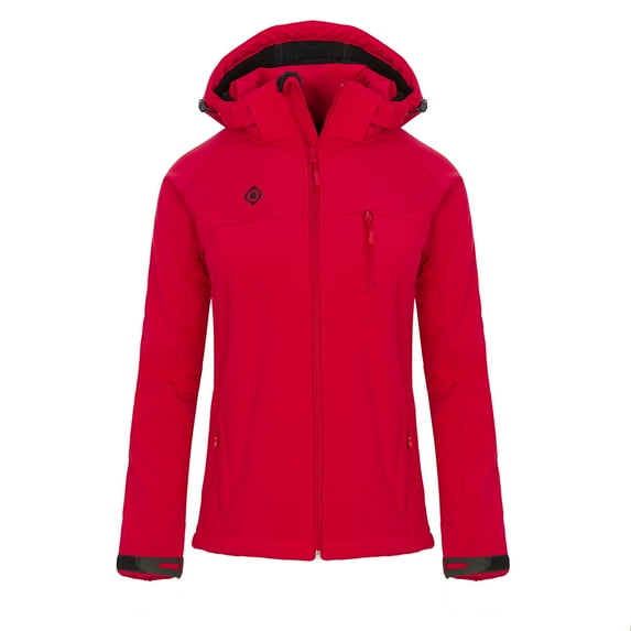 Izas Oshawa Women's Hooded Softshell Jacket (XX-Large, Red/Red)