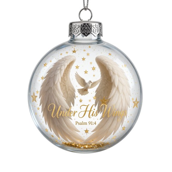 Izexuh Clear Ball Christmas Hanging Ornament, Angel Themed Layered Acrylic Sphere Pendant with Internal 3D Scene, Christmas Tree Decor for Home Party and Gift