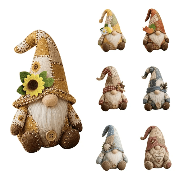 Izexuh Gnome Patchwork Kit Christmas Crafts Beginner Friendly Pre Cut Fabric Sewing Set with Complete Instructions for DIY Holiday Home Decor Display