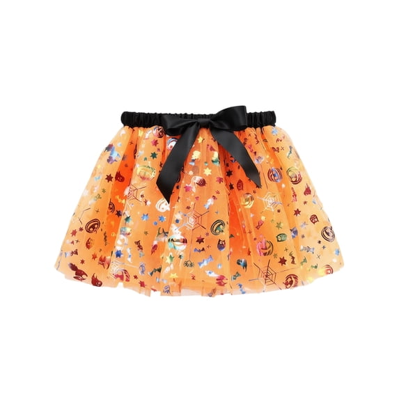 Izexuh Halloween Printed Tulle Skirt with Elastic Waist Tutu Skirt Outfit for Party Cosplay and Holiday Celebration Women Halloween Costume Apparel 120