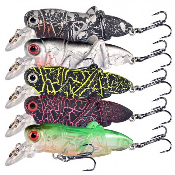Izexuh Insect Imitation Fishing Lure, Grasshopper Cricket Floating Hard Bait, Freshwater Artificial Lure for Grass Carp and Silver Carp