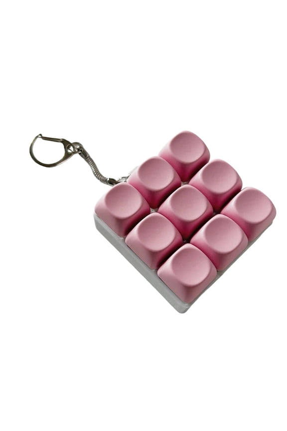 Mechanical Keyboard Keychain Toy,3x3 Real Switch Clicker with Satisfying Tactile Sound,Cute Desk Accessory for Fidgeting and Focus