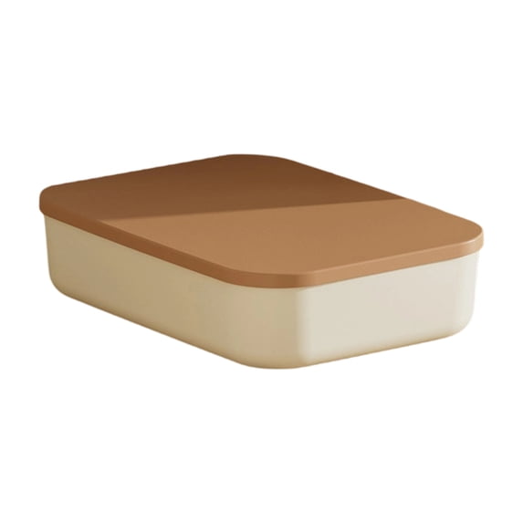 Izexuh Plastic Storage Box with Lid and Stackable Design,Clear Body Organizer for Sundries Clothes and Small Household Items on Desktop and Shelves 10" x 7" x 2.7"