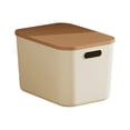 thumbnail image 1 of Izexuh Plastic Storage Box with Lid and Stackable Design,Clear Body Organizer for Sundries Clothes and Small Household Items on Desktop and Shelves 9" x 14" x 9.7", 1 of 3