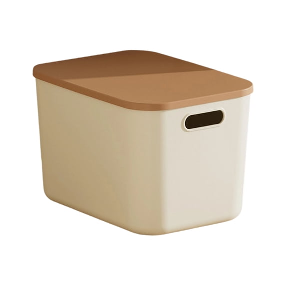 Izexuh Plastic Storage Box with Lid and Stackable Design,Clear Body Organizer for Sundries Clothes and Small Household Items on Desktop and Shelves 9" x 14" x 9.7"
