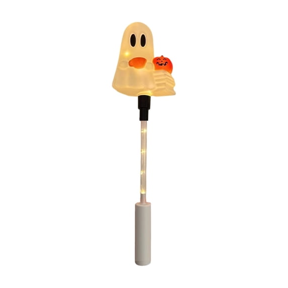 Izexuh Skull Head LED Glow Stick Halloween Lights Bright Safety Light ABS Plastic Portable Handle for Night Parade Party Event