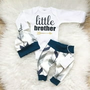 Izhansean 3Pcs Newborn Baby Boy Infant Clothes Jumpsuit Romper Bodysuit Pants Outfits Set White 0-3 Months