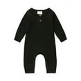 thumbnail image 1 of Izhansean Newborn Baby Boy Girl Long Sleeve Knitted Romper Jumpsuit One-Pieces Clothes Black 12-18 Months, 1 of 8