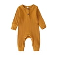 thumbnail image 1 of Izhansean Newborn Baby Boy Girl Long Sleeve Knitted Romper Jumpsuit One-Pieces Clothes Yellow 12-18 Months, 1 of 8
