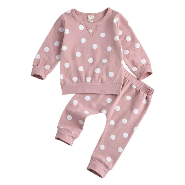 Izhansean Newborn Infant Baby Girl Clothes Set Long Sleeve Sweatshirts Tops Pants Outfits Pink 0-3 Months