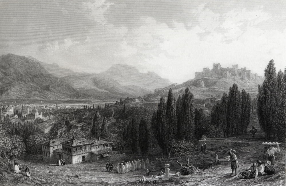 Izmir (Formerly Smyrna)Turkey Drawn By Thomas Allom Engraved By JBAllen From The Collection Of G Virtue Esq C1863 Canvas Art - Ken Welsh Design Pics (38 x 24)