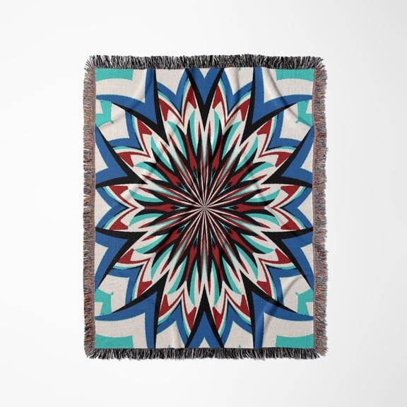 Iznik Style Red Turkish Tulips Pattern, Woven Blanket