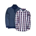 thumbnail image 1 of Izod Boys Blue & White Sweater & Plaid Button Down Shirt Set Sweater XL 18-20, 1 of 2