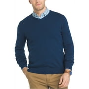 Izod Fieldhouse Men's Cotton V-Neck Pullover Sweater (Small, Estate Blue)
