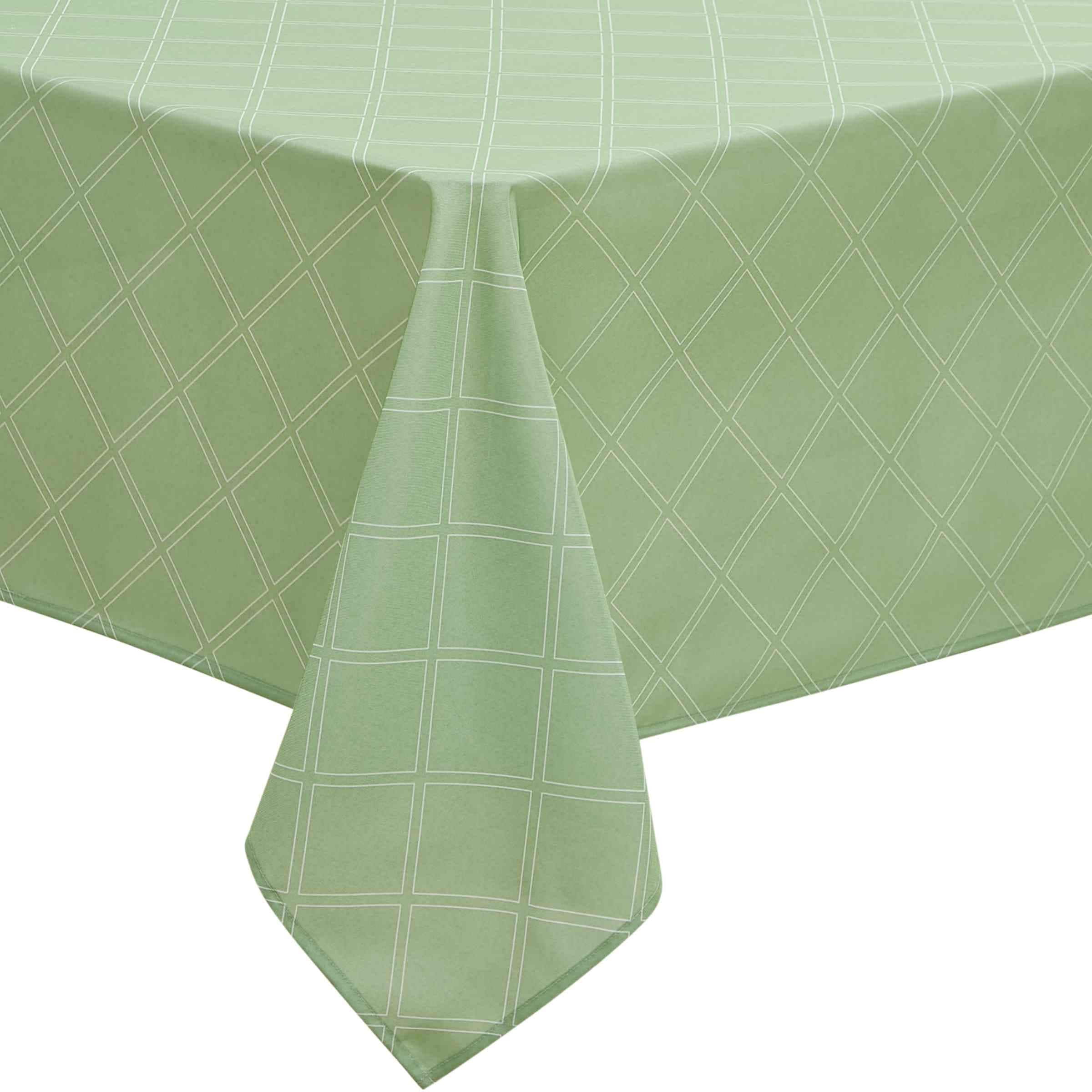 Seafoam Green Polyester Trellis Design Rectangular Tablecloth