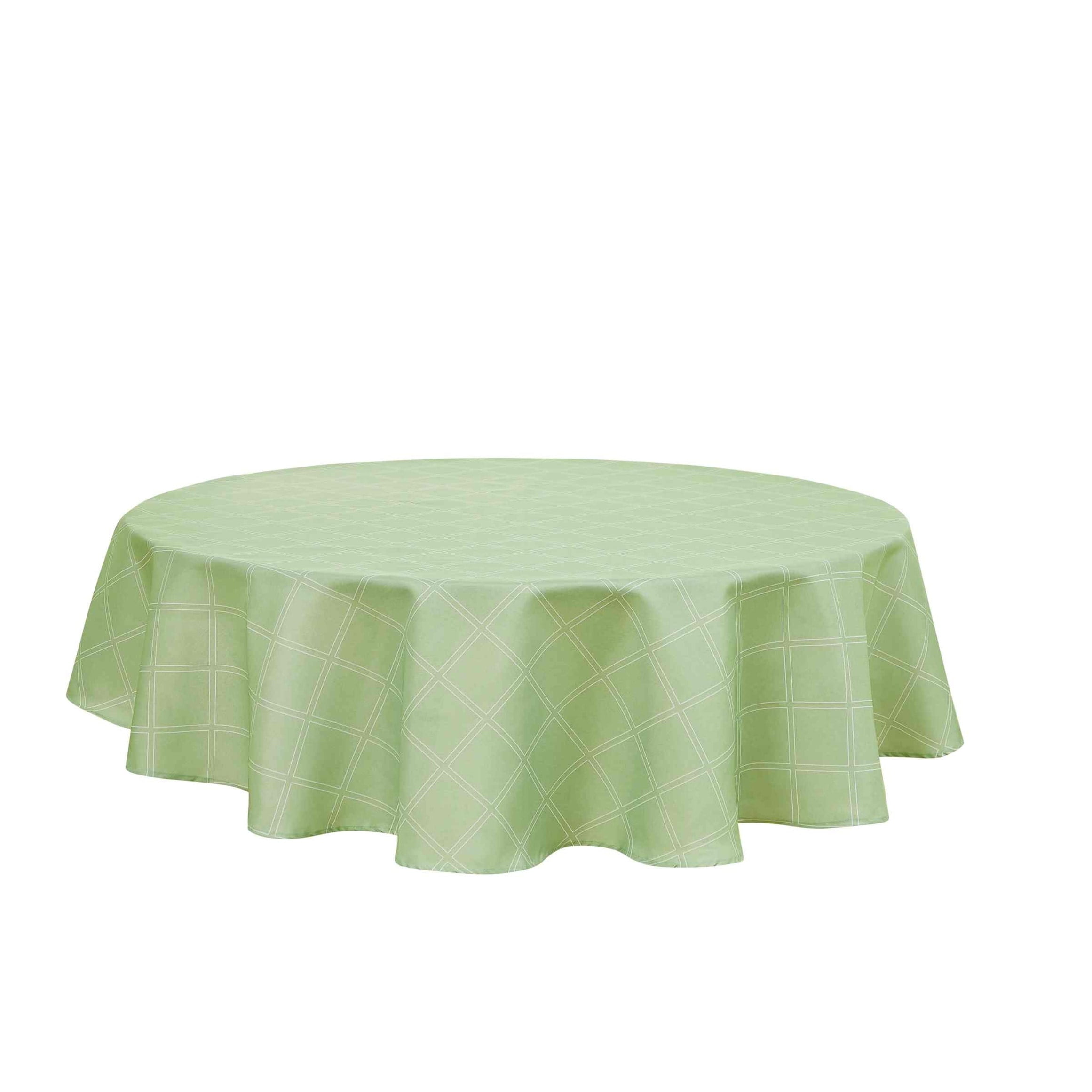 Seafoam Green 70" Round Polyester Trellis Tablecloth