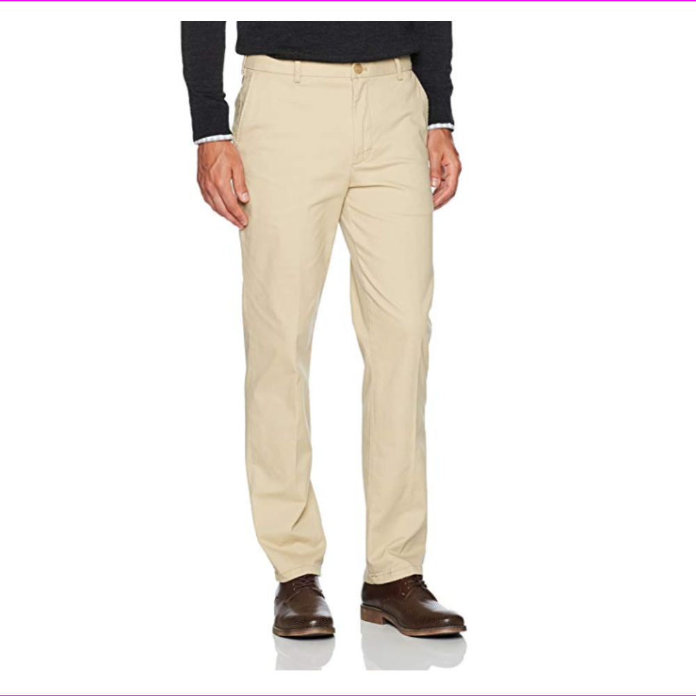 Izod Men's 7 belt loop waistband zip fly with button closure