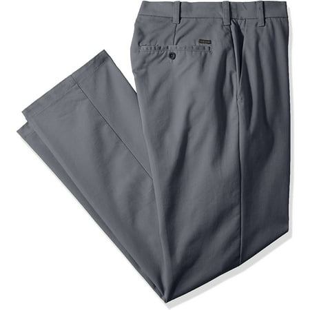 Izod Men's Big & Tall Big and Tall Performance Stretch Flat Front Pant, Smoked Pearl, 48W x 32L