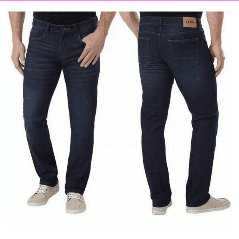Izod Men s Comfort Sits Below Waist Slim Fit Stretch Straight Leg Jeans 34 X 29 Denim Walmart