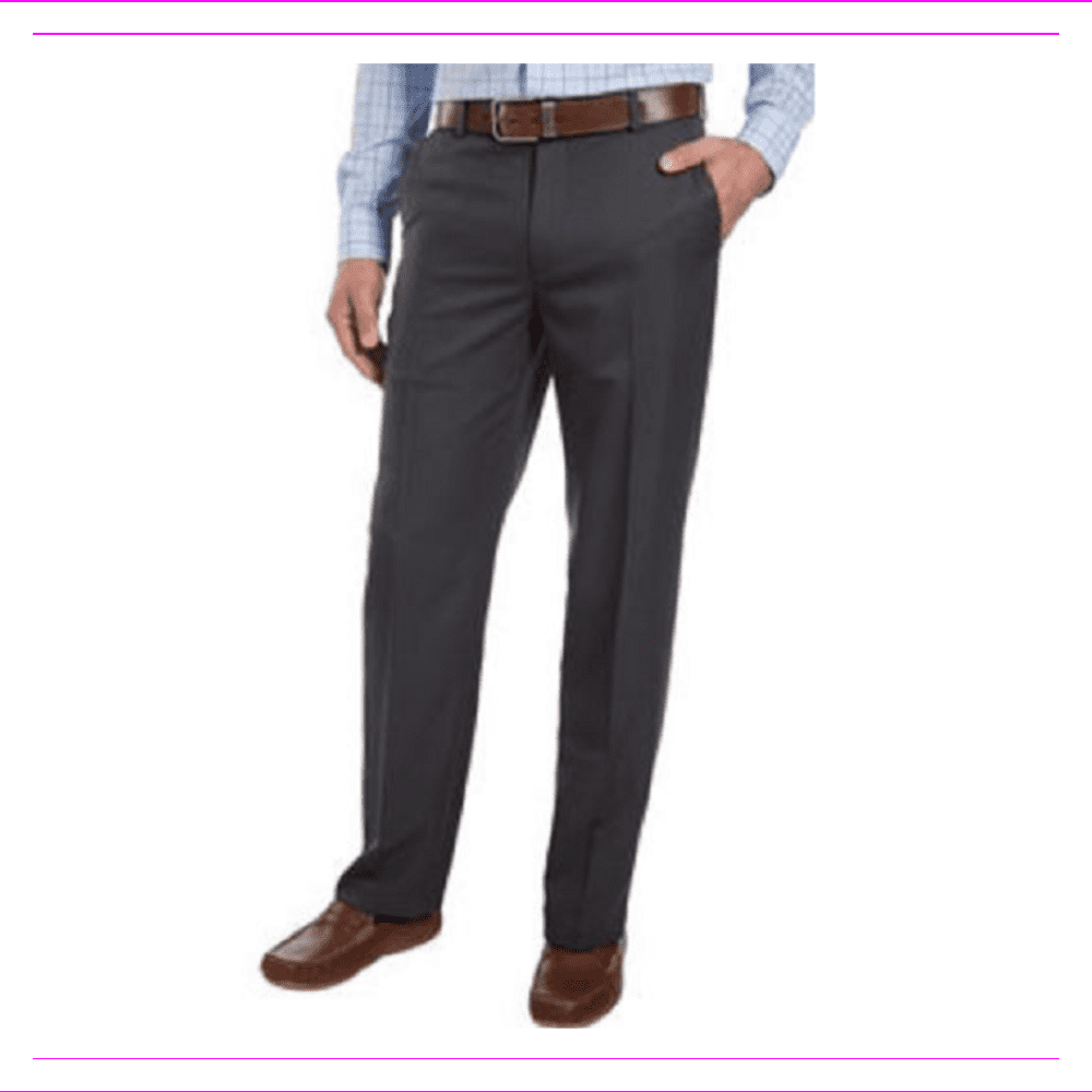 Izod Men's Performance stretch Comfort Flex waistband Dress Pants 36X29/Charcoal