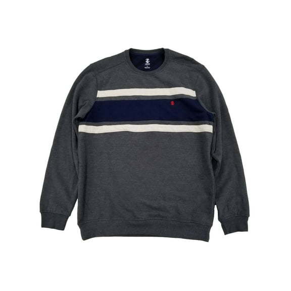 Izod Mens Asphalt Gray Long Sleeve Fleece Crewneck Sweatshirt 4XL