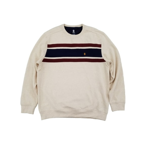 Izod Mens Beige Long Sleeve Fleece Crewneck Sweatshirt XX-Large