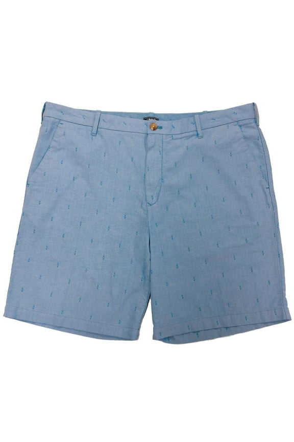 Mens Blue Anchor Breeze Oxford Stretch Seersucker Shorts 42 W X 9,5 I