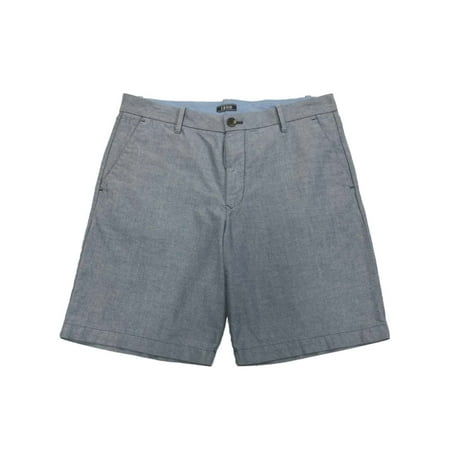 Izod Mens Blue Breeze Oxford Flat Front Sportflex Stretch Shorts 40x9.5