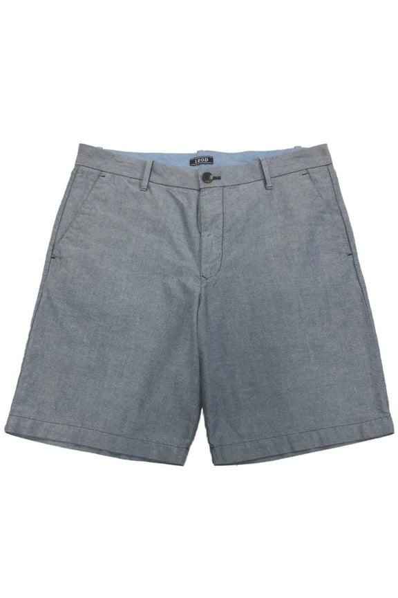 Mens Blue Breeze Oxford Flat Front Sportflex Stretch Shorts 42x9.5