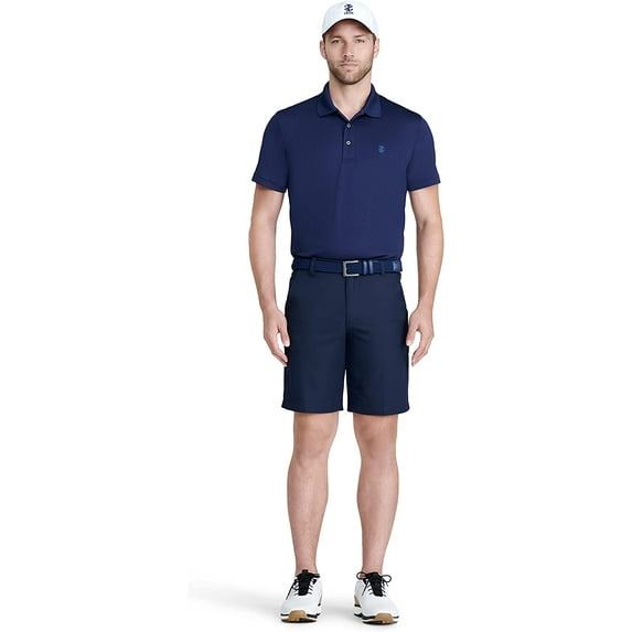 IZOD Men's 9.5" Micro Twill Flat Front Golf Short, Midnight, 36W