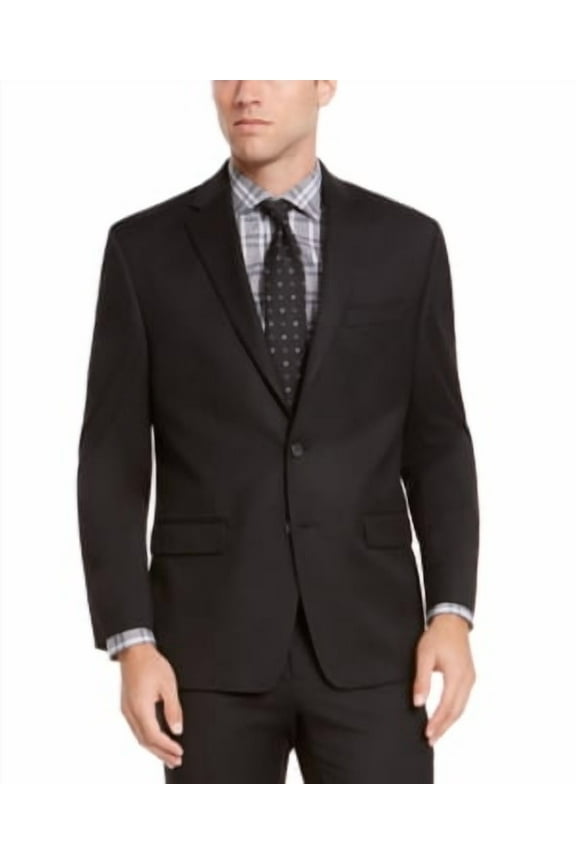 Mens Classic fit Suit Jacket Blazer 40 R Black Solid