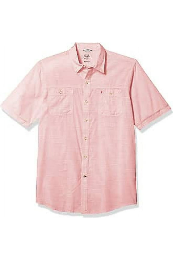 Mens Short Sleeve Red Strip Shirt With Pockets - Size Medium