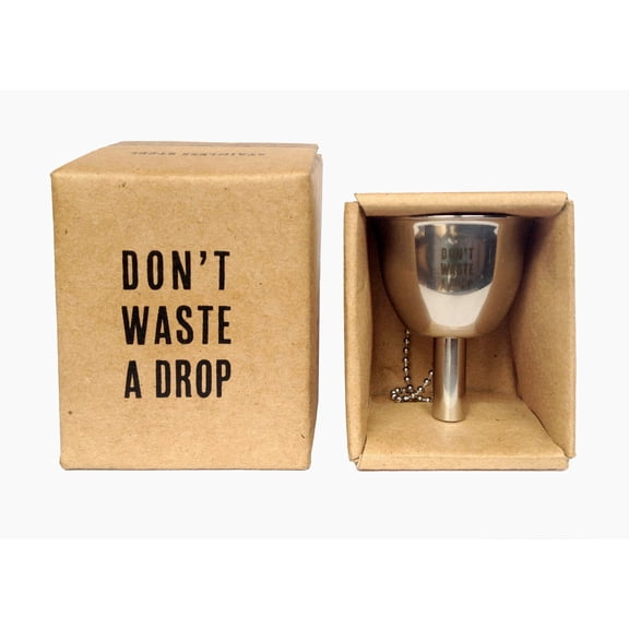 Izola Stainless Steel Engraved Drinking Funnel for Flask - Silver "Dont Waste A Drop"