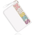 thumbnail image 1 of Izuzta Chenille Letter Clear Bag,Monogram PVC & PU Clear Zipper Pouch with Wristlet,Waterproof Portable Glitter Makeup Pouch Toiletry Bag for Women Girls, 1 of 6