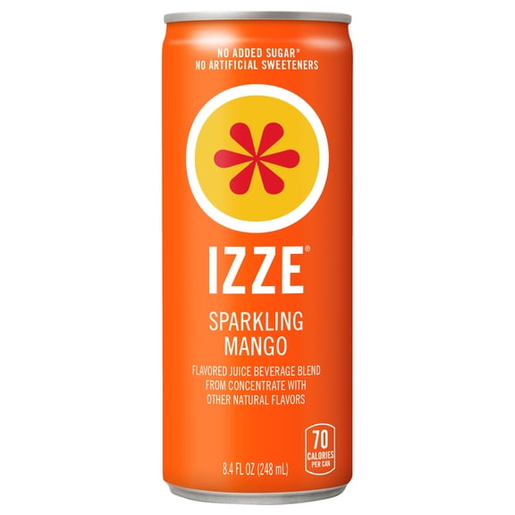 Izze Can Sparkling Juice Mango, 8.4 Fl Oz