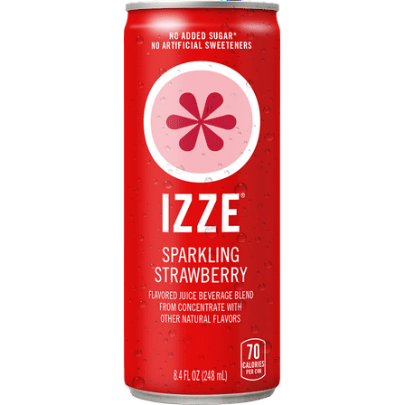 Izze Can Sparkling Juice Strawberry, 8.4 Fl Oz